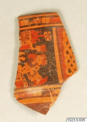 Fragmento de un vaso maya policromado — Anónimo (arte prehispánico)