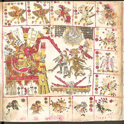 Códice Borgia, — Página, nº 61 — Anónimo (códice prehispánico)