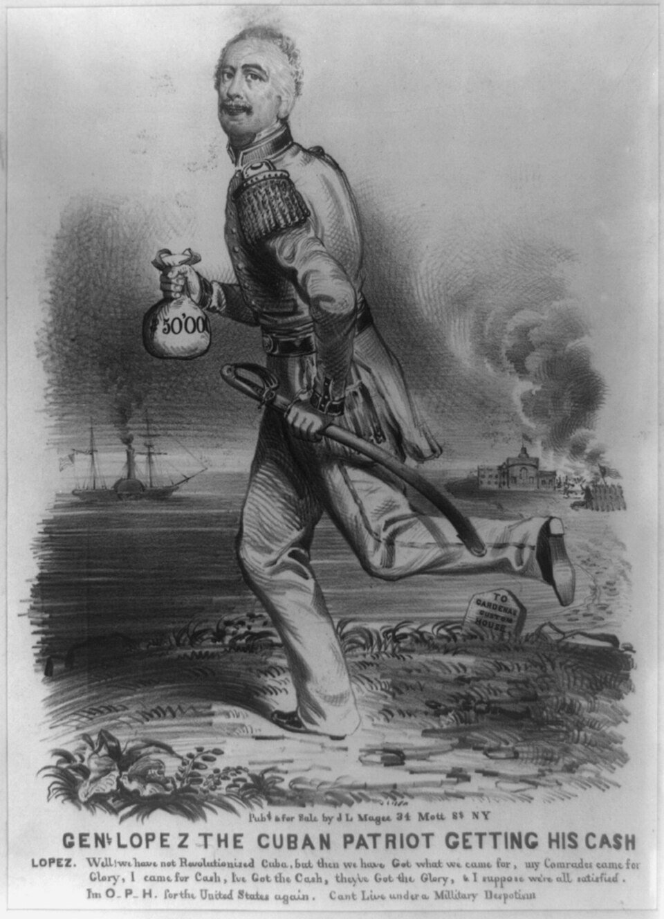 General López, el patriota cubano, obteniendo su efectivo — Anónimo