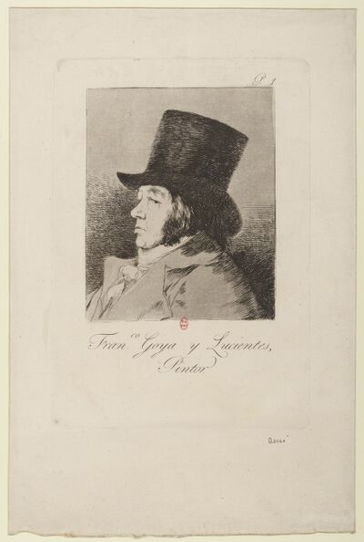 [Los caprichos]. P. 1, Fran.co Goya y Lucientes, pintor : [estampe] / [Goya] — Francisco de Goya