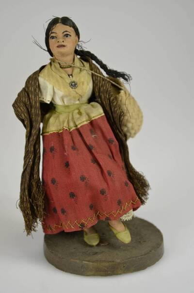 Genrefigur "Frau mit Korbtasche" — unbekannt; Hersteller