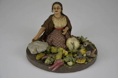 Genrefigur "Marktfrau mit Gemüse" — unbekannt; Hersteller