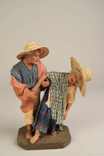 Escena/Diorama con figuras de género 'Pareja de ancianos'