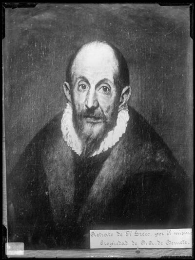 Pintura de Domenico Theotocopuli "el Greco" : Autorretrato — Alguacil, Casiano (1832-1914)