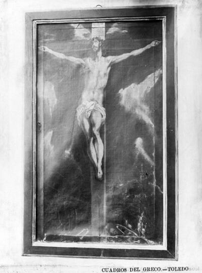 Pintura de Domenico Theotocopuli "el Greco" : Crucifixión — Alguacil, Casiano (1832-1914)