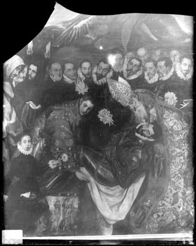Pintura de Domenico Theotocopuli "El Greco" : Detalle del Entierro del Conde de Orgaz