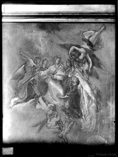 Pintura de Domenico Theotocopuli "El Greco" : Detalle de la Vista y plano de Toledo