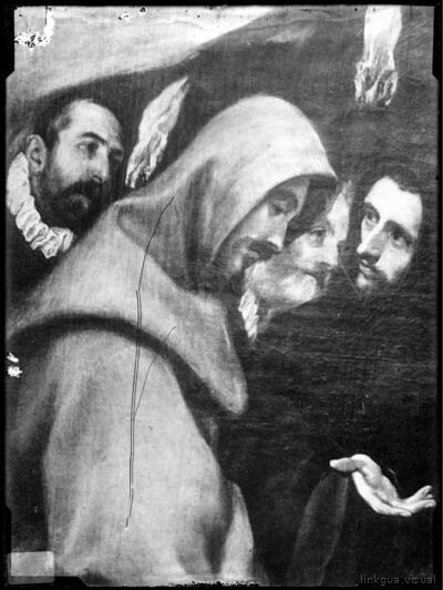 Pintura de Domenico Theotocopuli "El Greco" : Detalle del Entierro del Conde de Orgaz