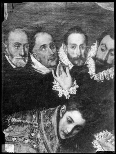Pintura de Domenico Theotocopuli "El Greco" : Detalle del Entierro del Conde de Orgaz
