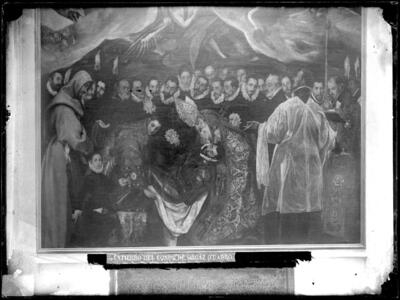 Pintura de Domenico Theotocopuli "el Greco" : Detalle del Entierro del Conde de Orgaz — Alguacil, Casiano (1832-1914)