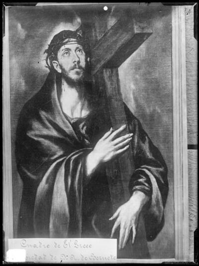 Pintura de Domenico Theotocopuli "El Greco" : Cristo abrazado a la cruz