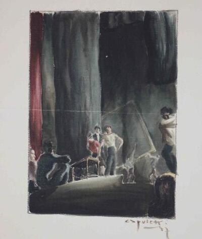 Greco - Dibujo — Capuletti, José Manuel (Lugar de nacimiento: Valladolid, 1925 - Lugar de defunción: Alemania, 1976)