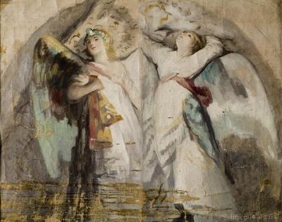 Boceto de los frescos de San Antonio de la Florida - cuadro — Galván y Candela, José María (Lugar de nacimiento: Valencia-València (p), 1837 - Lugar de defunción: Madrid, 1899) Copia de