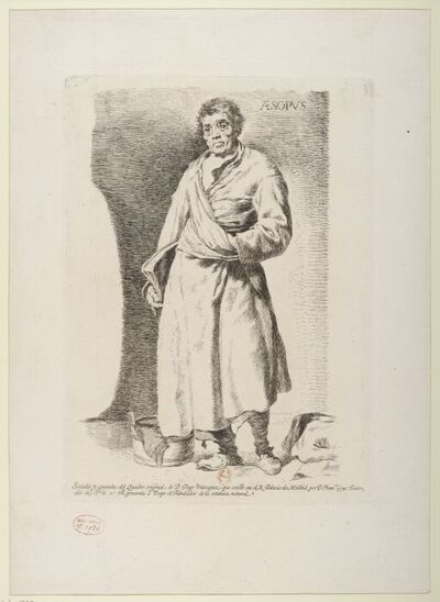 Æsopus [Esopo el fabulador] : [estampe] ([Épreuve éditée], [état définitif]) / [Goya] — Velázquez, Diego (1599-1660). Model Painter