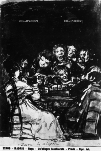 'A lively drinking party'; a satirical scene drawn by Francisco Goya and displayed in the Prado Museum in Madrid