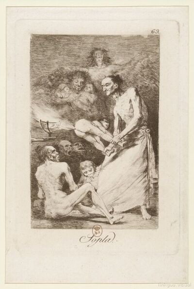 [Los caprichos]. P. 69, Sopla : [estampe] / Goya