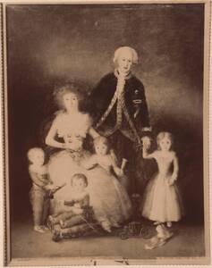 Fotografie des Porträts des Herzogs von Osuna mit seiner Familie von Francisco de Goya IM Museo del Prado in Madrid (vom Bearbeiter vergebener Titel) — No identificado