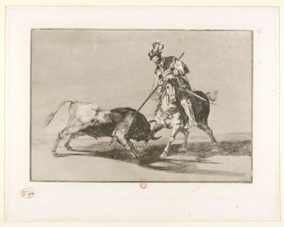 La Tauromaquia — 11: el CID Campeador ensartando otro toro