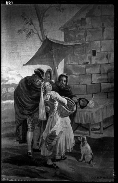 Santiago de Compostela (a Coruña): tapiz de Goya conservado no museo catedralicio — No identificado