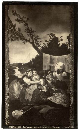 F. GOYA._592._Les laveuses, tapisserie du Palais de l`Escurial. - Positivo antiguo