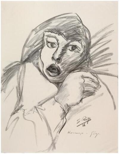 Homenaje a Goya - Dibujo artístico — Reina Rodríguez, Sofía (Lugar de nacimiento: Almadén, 1944)