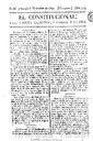 Cabecera del periódico el Constitucional, Madrid, 18 de junio de 1820