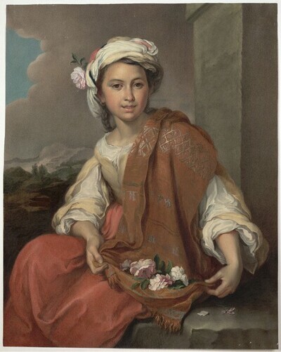 Junges Mädchen mit Blumen — Josef Wildhack