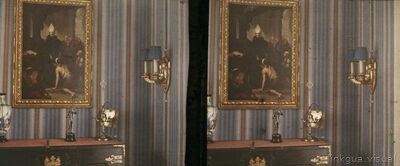 Reproducció del 'Santo Tomàs de Villanueva dando limosna a Murillo' a la casa de Francesc Blasi al carrer Girona — Blasi i Vallespinosa, Francesc, 1872-1951