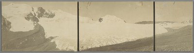 Panorama del glaciar Braure del Huayna Potosí cerca de Milluni
