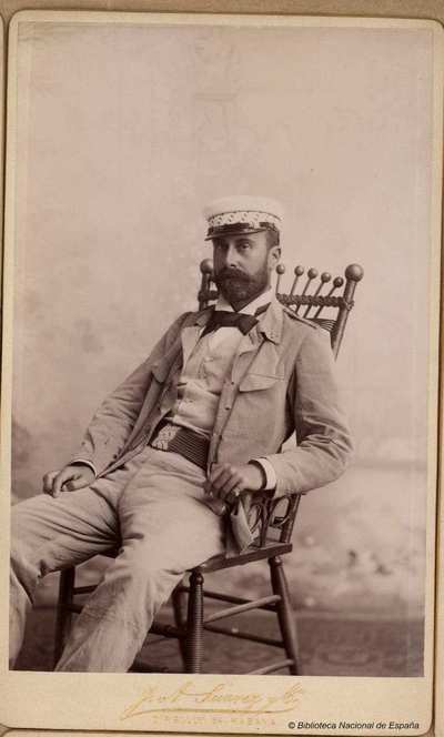 Retrato de oficial militar español en Cuba, fotografía de José Suárez y Cía, La Habana