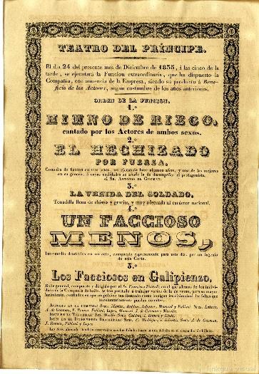 Cartel de programación del Teatro del Príncipe, de diciembre de — No identificado