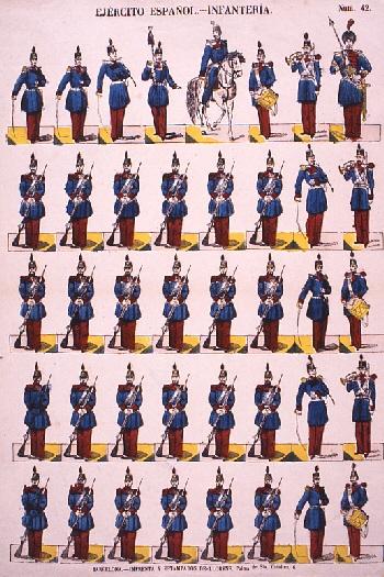 Ejército Español - Infantería — 42: Lámina de soldados recortables del Ejército Español, Infantería
