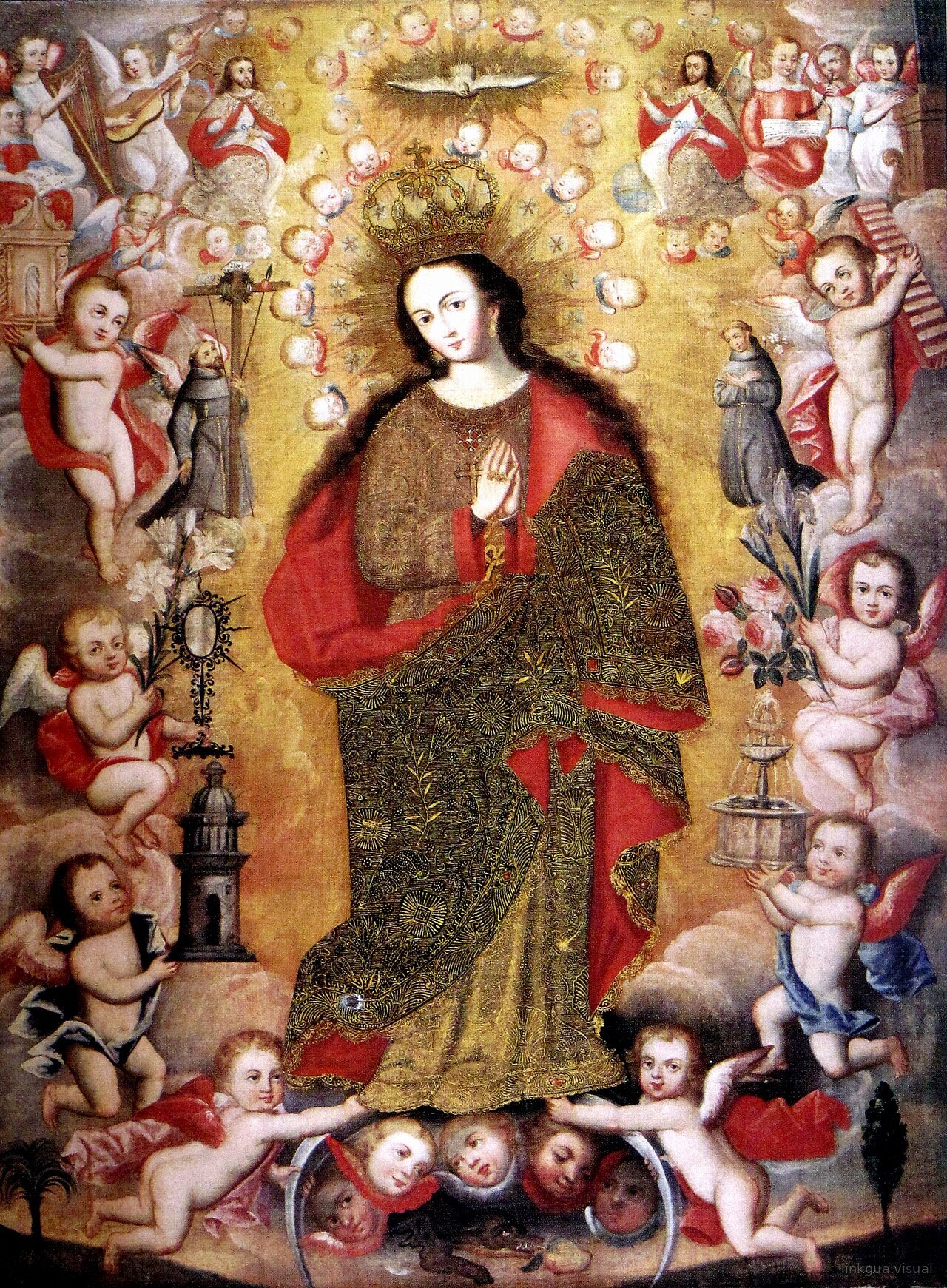 Inmaculada Concepción con santos franciscanos - c.1675 - Diego Quispe Tito - Denver Art Museum