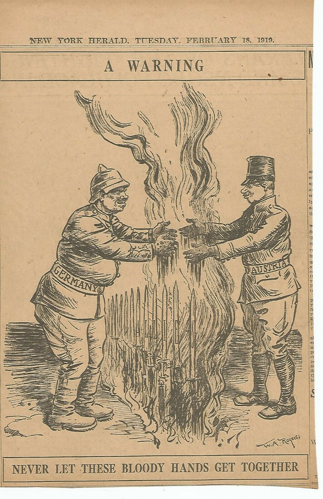 A WARNING - NEVER LET THESE BLOODY HANDS GET TOGETHER.jpg — William Allen Rogers