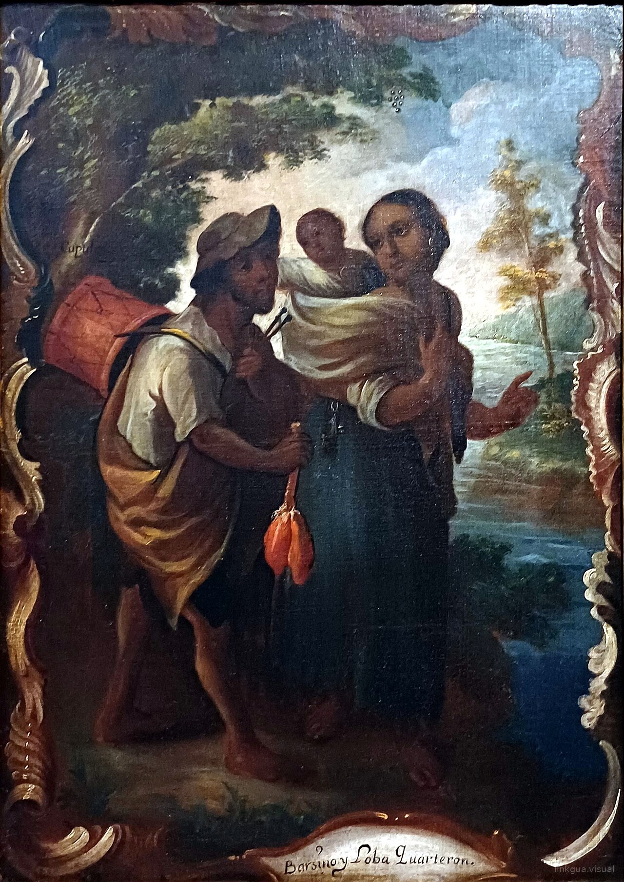 'De Barsino y Loba, Quarterón' (C. 1770) by anonymous from New Spain — Anónimo