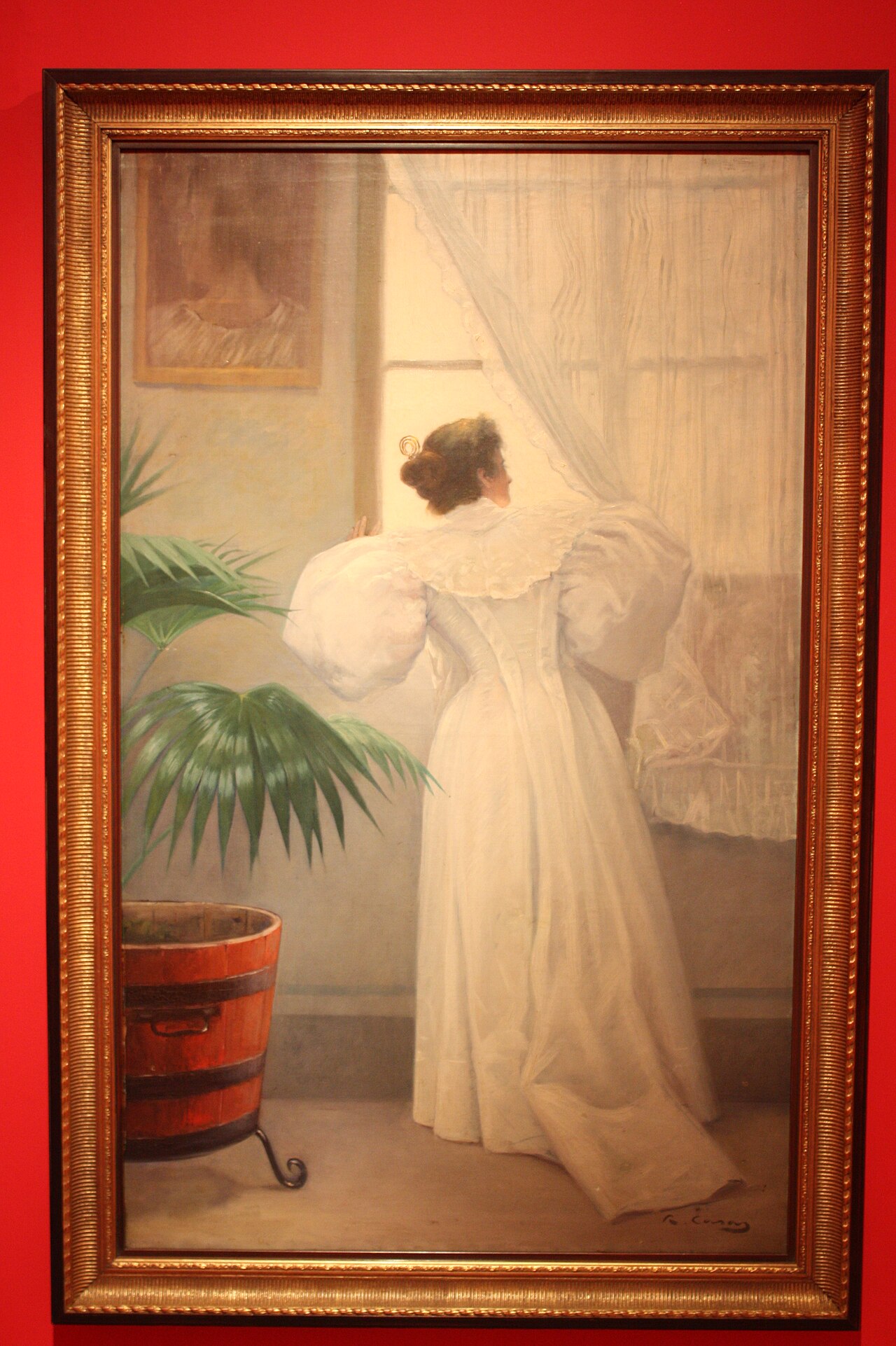 Pontevedra, Museo 11-05b, Exposición de Renoir a Sorolla (Ramón Casas, Mirando al exterior, C. 1890) — Ramón Casas