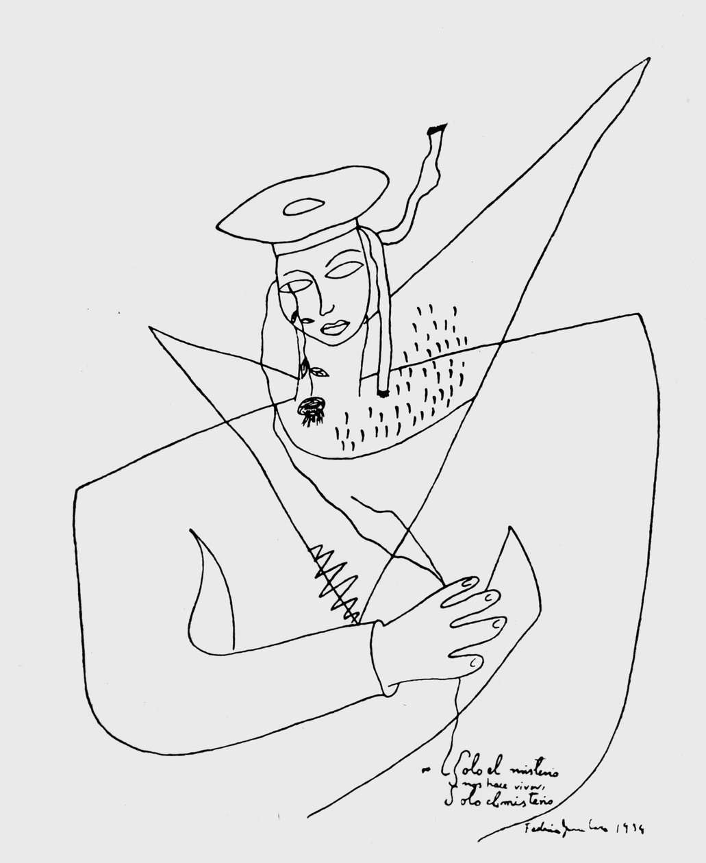 Figura abstracta con rostro y manos — Teatro Inconcluso