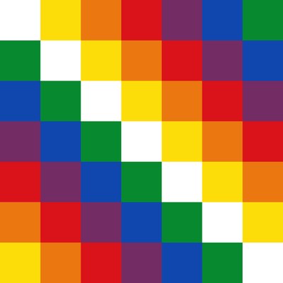Un patrón de cuadros de colores vibrantes — No identificado
