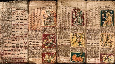 Páginas de un códice maya del siglo XVII