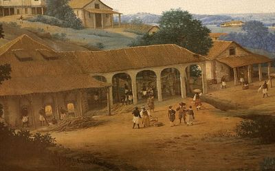 Vista de una hacienda azucarera — Frans Post