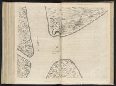 Mapa de la Arx Montis Uaria y el Río Tapicaru — Georg Marcgraf