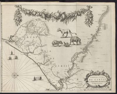 Mapa de la Prefectura de Cirii, con Seregippe del Rey y Itapuama — Georg Marcgraf
