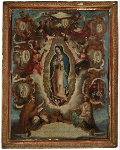 Virgen de Guadalupe con ángeles y devotos — Juan Patricio Morlete Ruiz