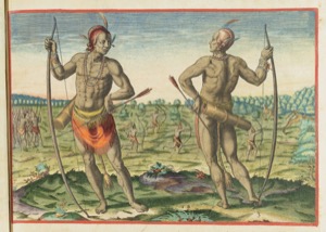 Guerreros Indígenas con Arcos y Flechas — John White