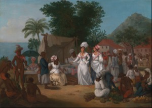Mercado de esclavos en el Caribe — No identificado
