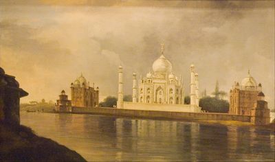 Taj Mahal visto desde el río — William Hodges