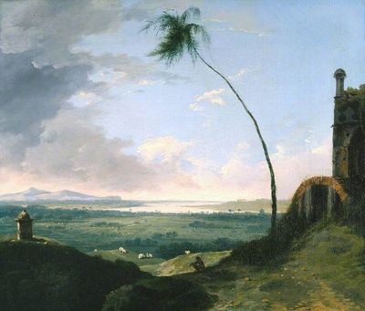 Paisaje con palmera inclinada y ruinas — Claude-Joseph Vernet