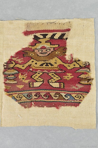 Fragmento de tapiz con figura emplumada