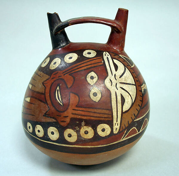Double spout and bridge bottle — Nasca
