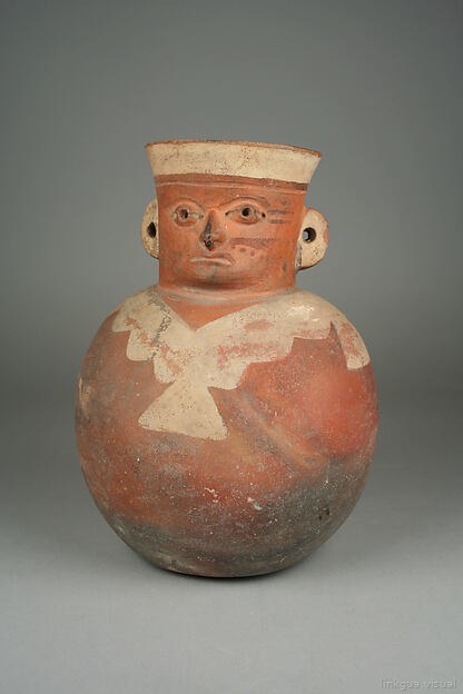 Bottle, Head on Neck — Anónimo moche